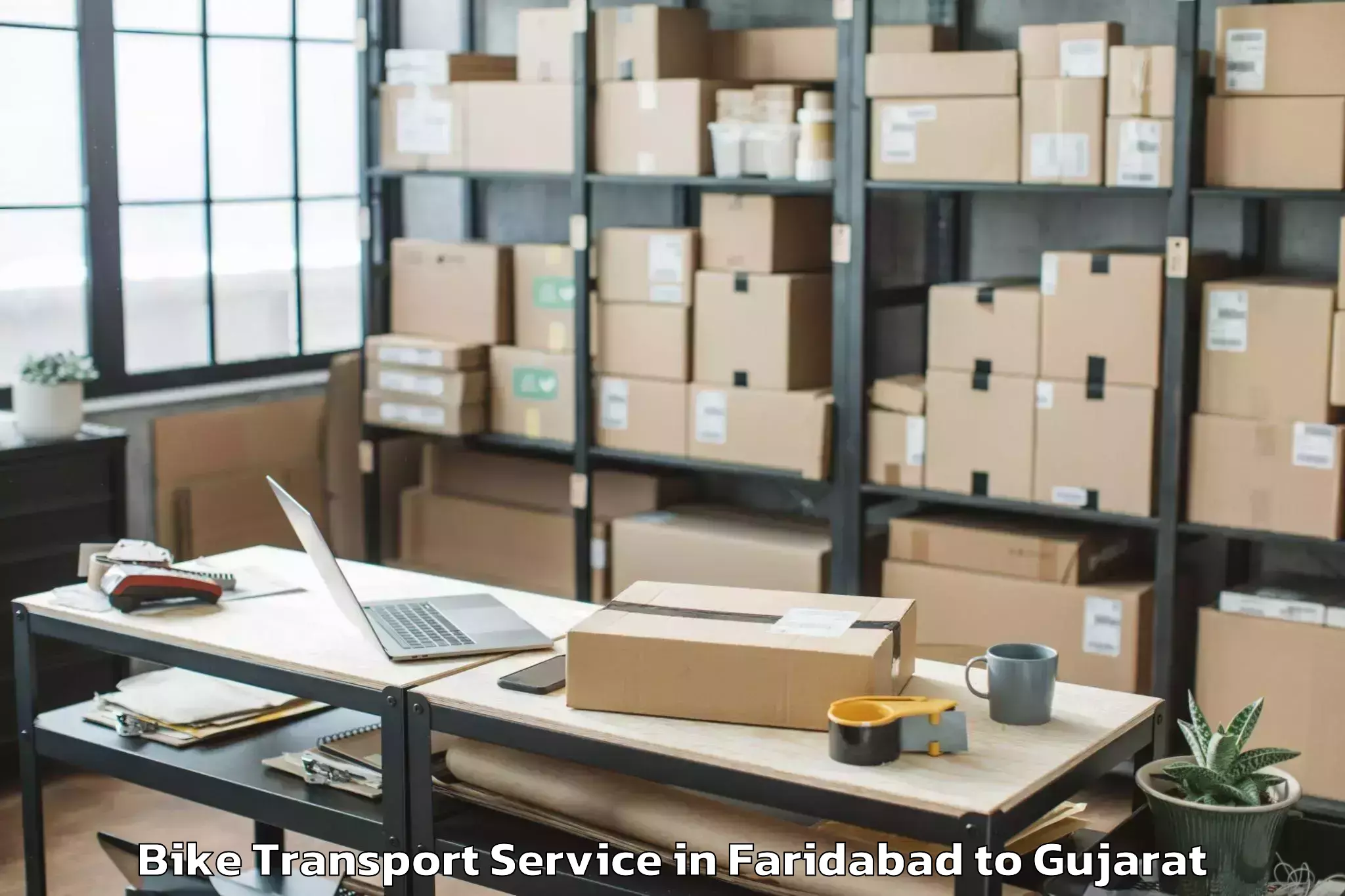 Professional Faridabad to Bantva Bike Transport